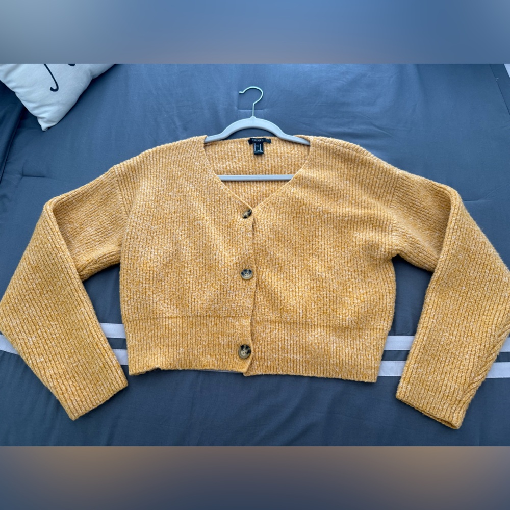 Forever 21 Women's Mustard Crop Top Sweater